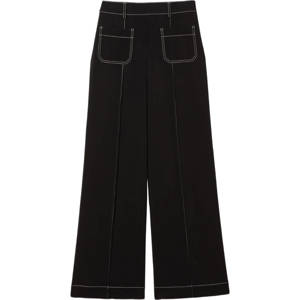REISS KYLIE Contrast Stitch High Rise Wide Leg Trousers